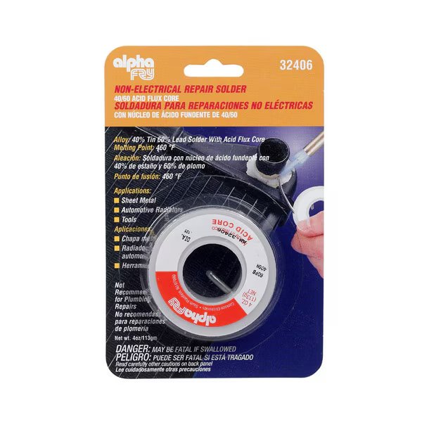 Solder 40/60 Acid Core, Alpha Fry, Mfr#: 32406